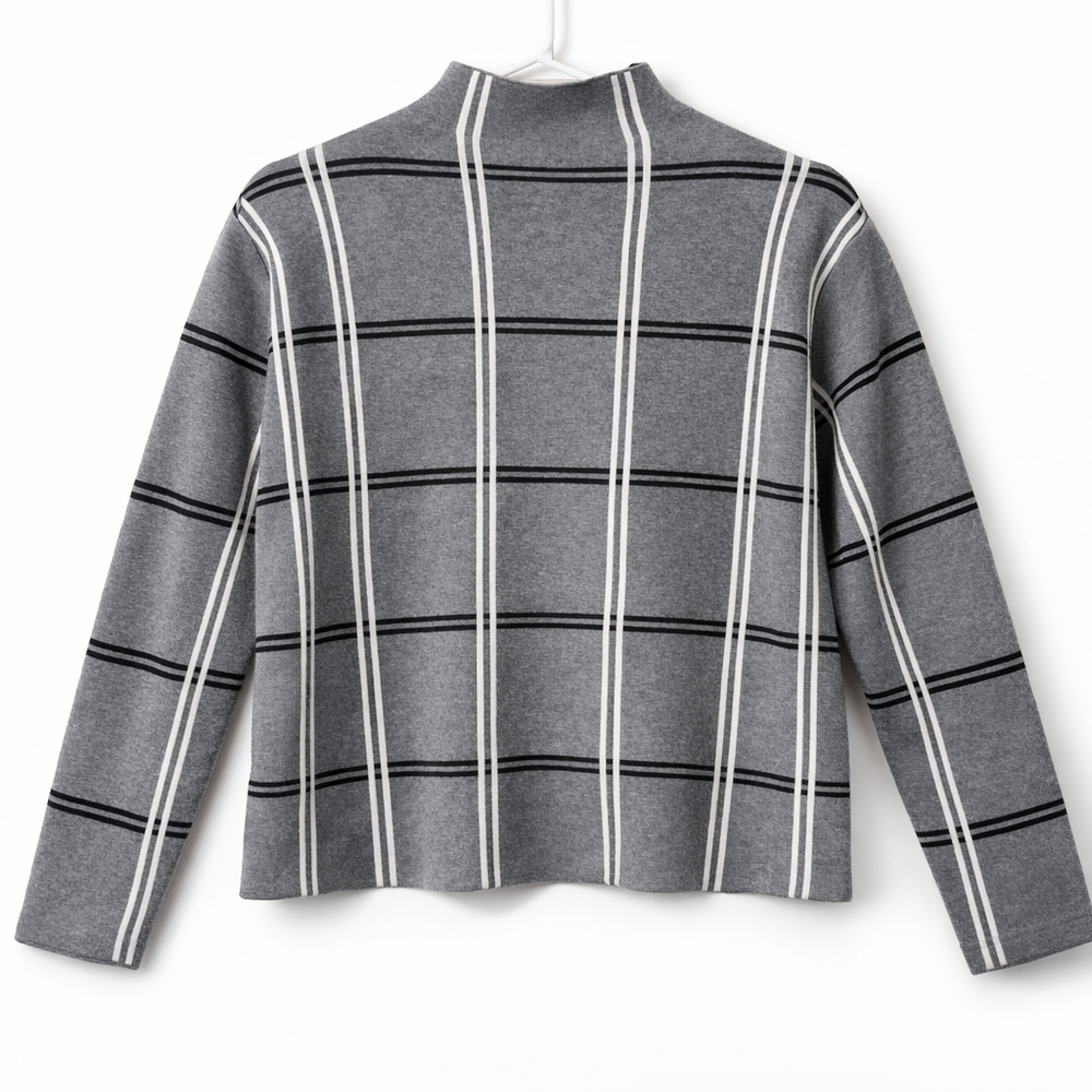 Gray Plaid Women's Sweater